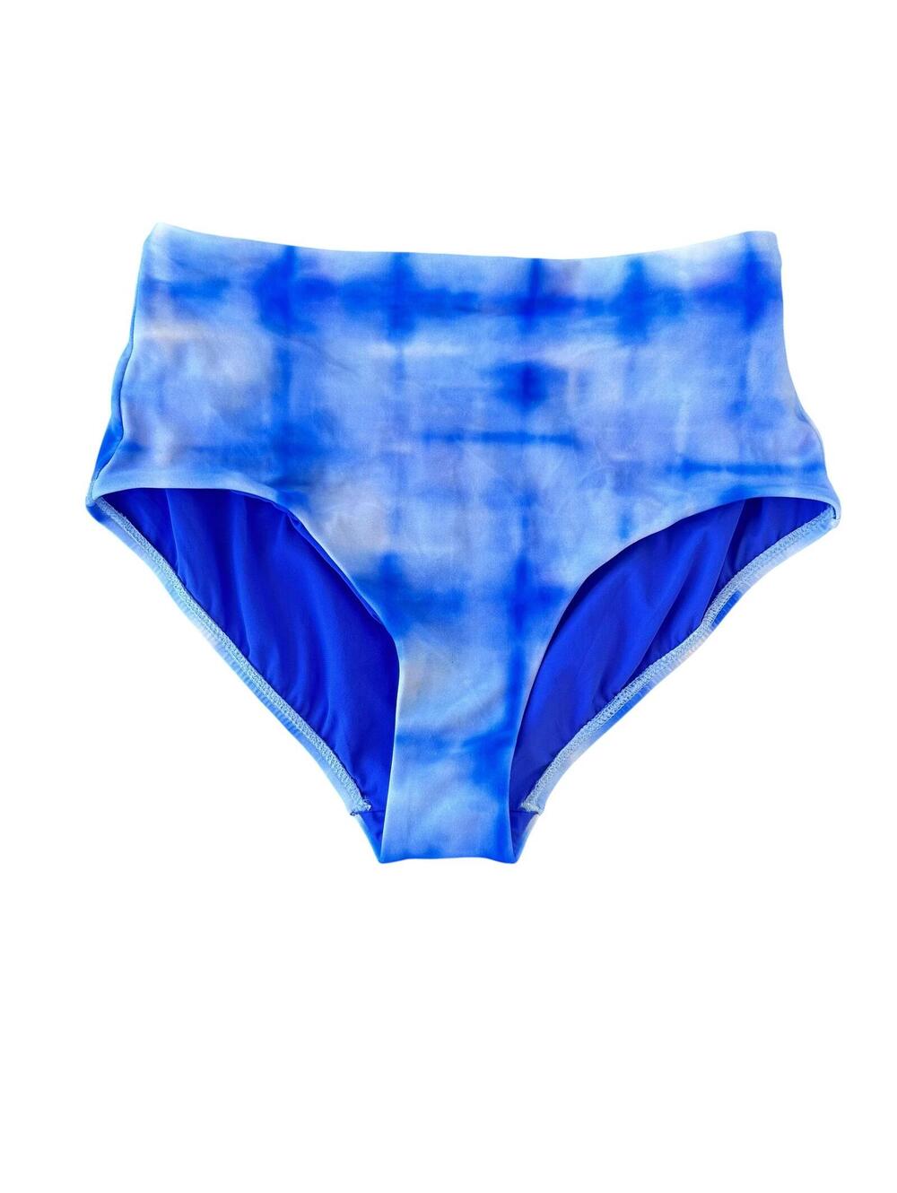 ATHLETA High Waisted Bikini Bottom Tie Dye Blue Size XS New